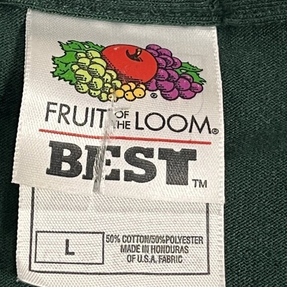 Indiana Hoosier State Map Tee Green L Fruit of the Loom BEST Vintage 50/50 - Picture 9 of 14